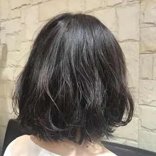 ミディアム カラー パーマ Lall  You 大阪所属・🥛洒落髪小顔cut なら龍崎🥛のヘアスタイル