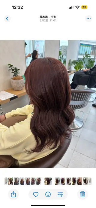 ミディアム カラー ブリーチなしカラー/ 暖色カラー/艶カラーのヘアスタイル