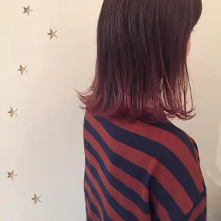 ミディアム カラー 市川 千夏のヘアスタイル