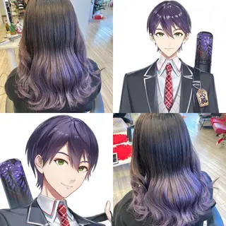 セミロング カラー インナーカラー 推し ブリーチ  髪質改善のヘアスタイル