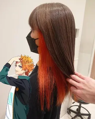 セミロング カラー あらげ 🌈推しカラー🌈ᵕのヘアスタイル