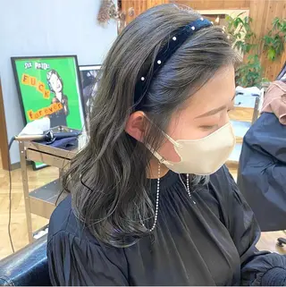 ミディアム カラー パーマ ヘアアレンジ メンズ キッズ ネイル マツエク・マツパ アイブロウ 前川 朋香のヘアスタイル