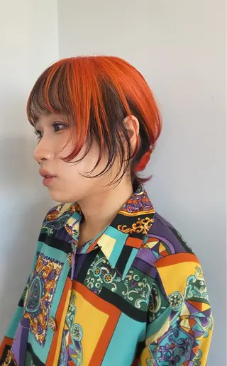 ミディアム カラー 長谷川 絵美のヘアスタイル