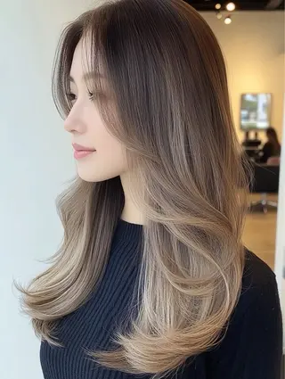 ロング motoトップカラー リスト/ブリーチカラのヘアスタイル