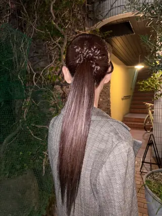 ヘアアレンジ レイヤーカット🐩 透明感カラー モカのヘアスタイル