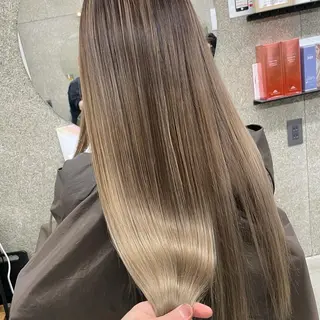 ロング カラー Lull1人美容室 バレイヤージュのヘアスタイル