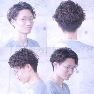 ミディアム カラー パーマ メンズ 及川 光のヘアスタイル