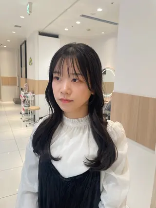 セミロング 💗モデルカット 募集中のヘアスタイル