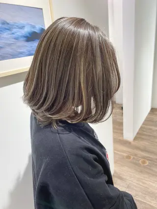 ミディアム カラー ハイライト⭐️上野 高広のヘアスタイル