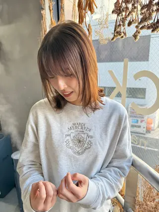 ミディアム カラー ウルフ レイヤー パーマ🪐MANAのヘアスタイル