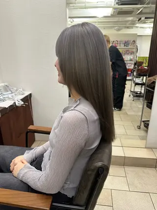セミロング 我満 宏映のヘアスタイル