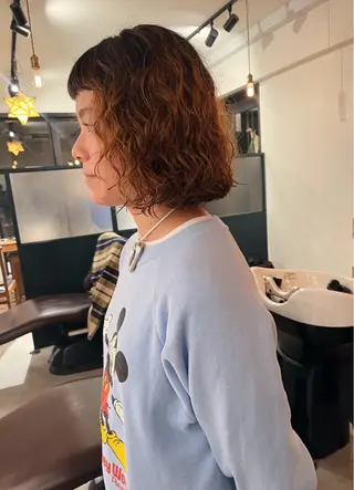 ショート パーマ 暖色/パーマ 🌼クニトウメイのヘアスタイル
