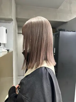 セミロング カラー パーマ ヘアアレンジ メンズ ハイトーン/透け感 カラー🎀真香のヘアスタイル