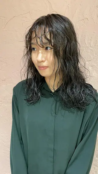 セミロング カラー パーマ 松永 梨央のヘアスタイル