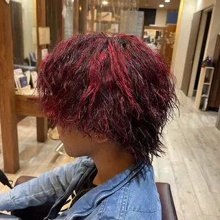 ミディアム カラー パーマ メンズ 樽川翔/フェザーパー マ/シャドウパーマのヘアスタイル