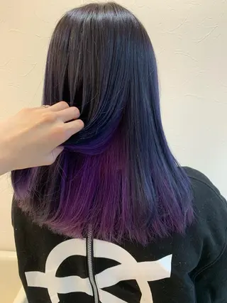 セミロング カラー 店長ハイトーンカラー 柞山史奈のヘアスタイル