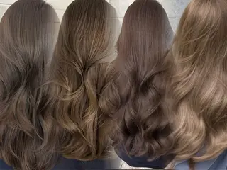 カラー 韓国風レイヤーカラー ライムのヘアスタイル