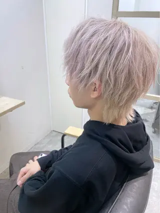 ミディアム メンズ ☁️ケアブリーチ￤ ウルフ￤Shioriのヘアスタイル