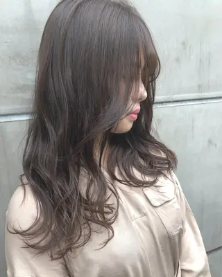 セミロング カラー ヘアアレンジ ブリーチダブルカラー ハイライト/山本喜熙のヘアスタイル