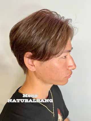 ミディアム カラー パーマ ヘアアレンジ メンズ 二ヶ月綺麗なデザイン カット/星野六三四のヘアスタイル