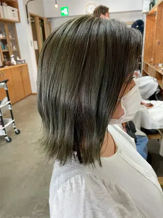 ミディアム カラー パーマ 暖色ボブ 🍊rikakoのヘアスタイル
