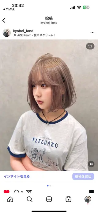 ショート 💎kyohei／ 透明感カラー💎のヘアスタイル