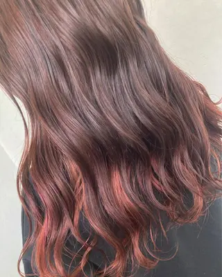 ロング カラー パーマ ブリーチ毛縮毛矯正 👑山口のヘアスタイル