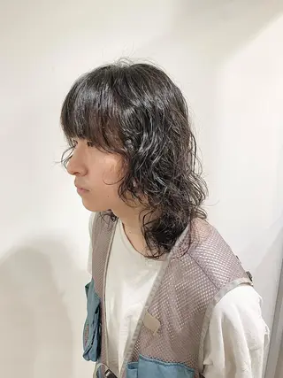 ミディアム パーマ メンズ 竹内 康浩のヘアスタイル
