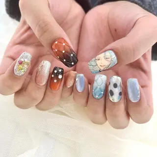 セミロング 池袋痛ネイル Nok. 渡辺のネイルデザイン