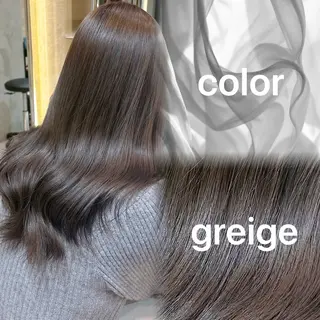 セミロング カラー 縮毛矯正・似合わせ タナカ レイヤのヘアスタイル