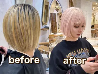 ミディアム カラー ブリーチなし 透明感カラー/艶髪のヘアスタイル