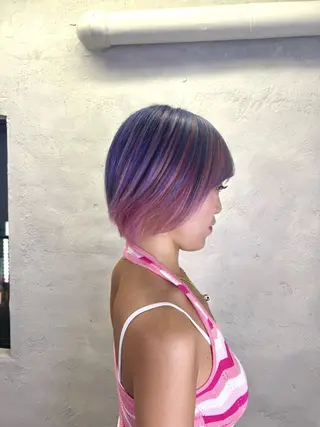 ショート カラー 💫色落ちまで可愛い ブリーチ💫ユウゴのヘアスタイル