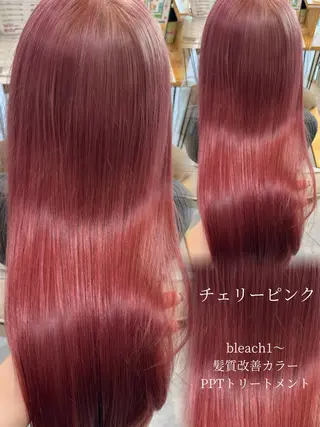 ロング カラー 肌に馴染むハイトーン /ミルクティーカラーのヘアスタイル