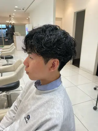 ショート パーマ メンズ 樋笠 知佳のヘアスタイル