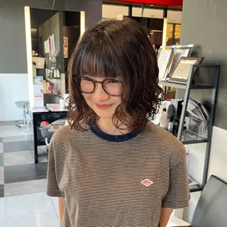 ショート パーマ ボブパーマ/レイヤー カット/KINAMIのヘアスタイル