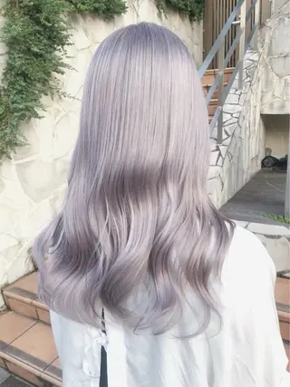 ロング カラー メンズウルフ🐺♡ ブリーチ♡ヘアメ🎀のヘアスタイル