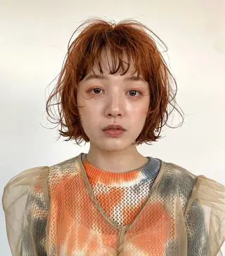 ショート カラー ふみさん/ブリーチ/ ボブ/ウルフのヘアスタイル