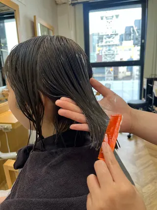 ショート ひなこ♡縮毛矯正/ 艶カラー🤍透明感のヘアスタイル