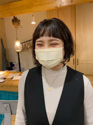 ショート カラー パーマ 竹内 柚子のヘアスタイル