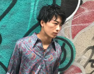 ミディアム パーマ メンズ メンズヘア特化 崎田 成人のヘアスタイル