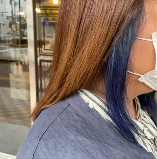 セミロング カラー みねぎし ふうかのヘアスタイル