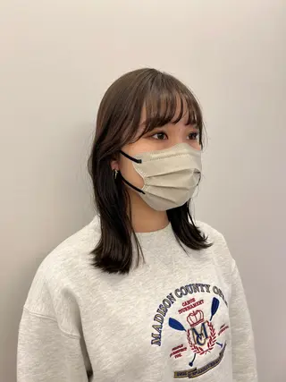 セミロング カラー 韓国好き🇰🇷 美容師MIKUのヘアスタイル