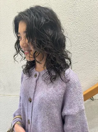 ミディアム パーマ 当日予約🆗✂︎ ウエモト　タクのヘアスタイル