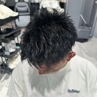ショート パーマ ヘアアレンジ メンズ メンズヘア静岡 ✂︎Ryuheiのヘアスタイル