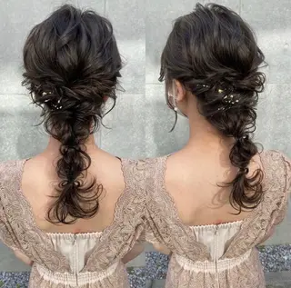ヘアアレンジ 酸性ストレート/ブリ ーチなしWカラー河本のヘアスタイル