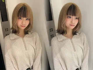 ミディアム カラー ayaka🫧 梅田ダブルカラーのヘアスタイル