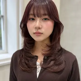 ロング カラー 柔らかレイヤー× 透け感カラー/SUのヘアスタイル