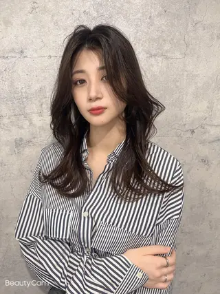 ミディアム カラー パーマ ヘアアレンジ メンズ キッズ ネイル マツエク・マツパ アイブロウ レイヤー／顔周り 韓国ヘア森田和貴のヘアスタイル