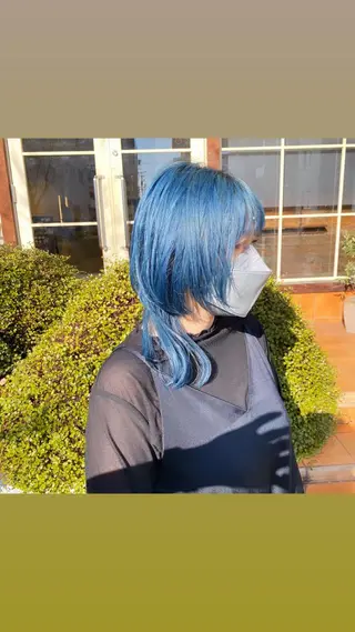 ミディアム カラー ハイトーンカラー🌈 メンズパーマ鈴木康平のヘアスタイル