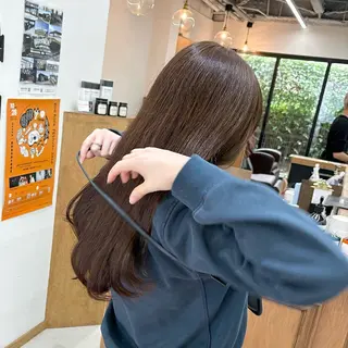 セミロング カラー ヘアアレンジ ハル🌸柔色/ ブリーチなし/艶髪のヘアスタイル